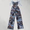 CM.YAYA Oil Painting Printed Women's Set Lace Up Back Crop Top and Pants Suit 2024 Fall Winter Two 2 Piece Sets Outfit Tracksuit