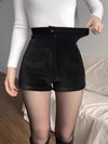 Corduroy shorts for women 2023 autumn and winter New High waist slimming straight tights fashionable Korean style small boot pants