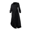 CM.YAYA Vintage Women Long Sleeve High Side Split Ruched Up Wrap Lapel Collar White Maxi Long Dress Fashion Street Dresses