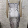 Europe and America Cross Border Model Sexy Low-Cut Buttock Cinched Sleeveless Bronzing Bandage One-Piece Dress Fashion Hot Party Packaging