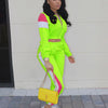 2024 Women's Fashion Color Collision Casual Suit, Splicing Sports Two-piece Set