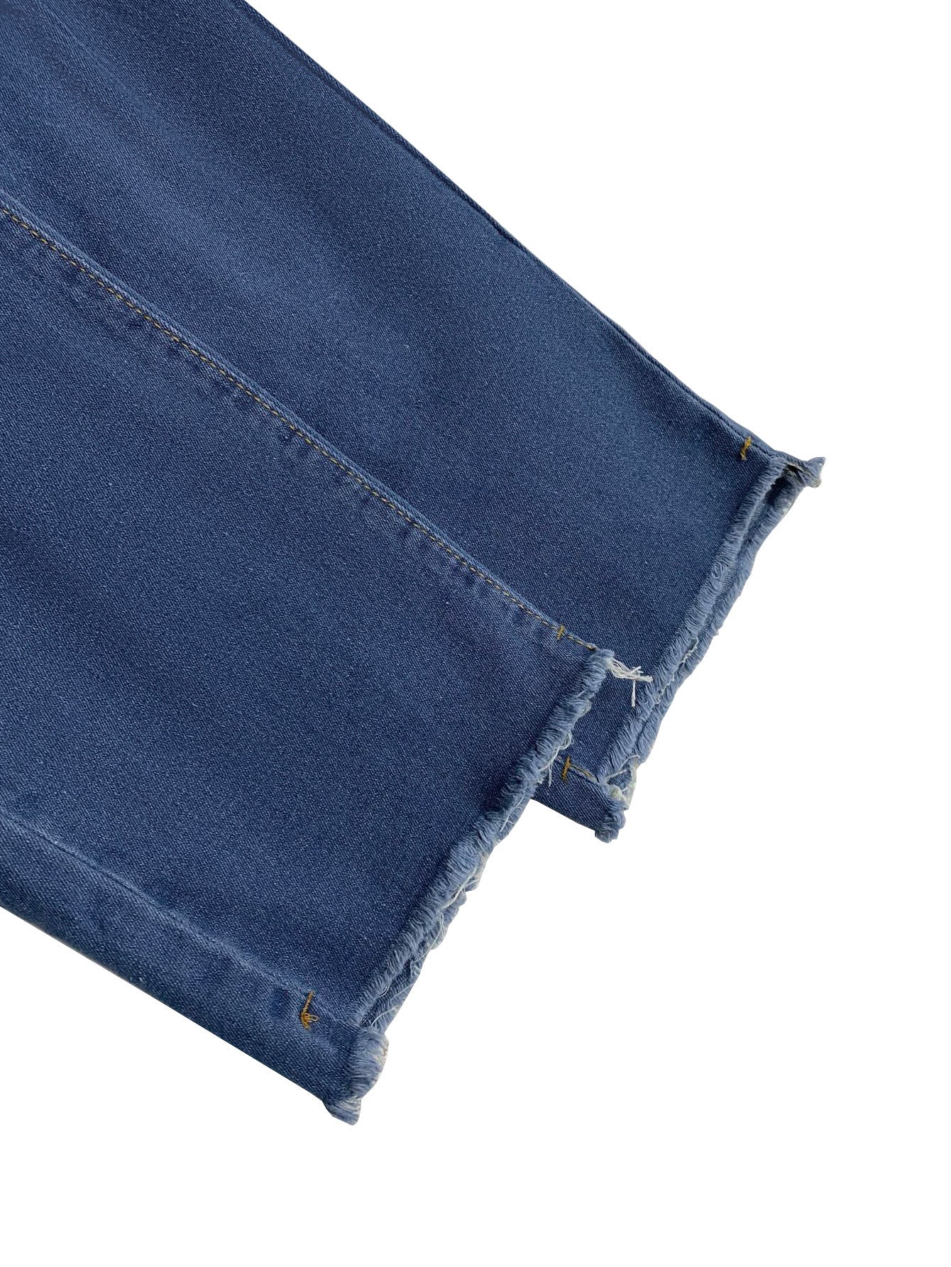 Jeans Ankle Length Women Pencil Denim Hole Pants Ripped Pockets High Waist Jean Skinny Streetwear Button Washed Distressed