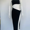 Damen rückenfreies Split Club Party Hollow Cut Out Geburtstags-Kleid