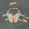 YOUR BUMP CURVE Sexy Woman Crystal Chain Butterfly Embroidery Sleeveless Backless Adjustable Ultra Short Top Music Prom