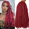 Yeaful 18 Inch Synthetic Marley Twist Braiding Hair Red Black Brown Ginger Bug Blonde #4 Pre Looped Marley Twists Crochet Hair
