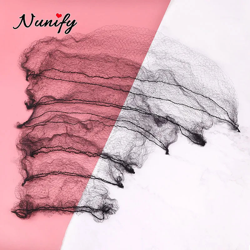 10Mm Invisible Hair Nets For Women Bun 100Pcs Elastic Edge Mesh Wig Net Cap For Hair Styling 24Inch 30Inch 36Inch 40Inch 46Inch