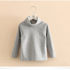 2025 Spring Autumn 2-10 Years Children'S Candy Color Sweet Long Sleeve High Neck Unisex Kids Girl Boy Basic Turtleneck T-Shirt
