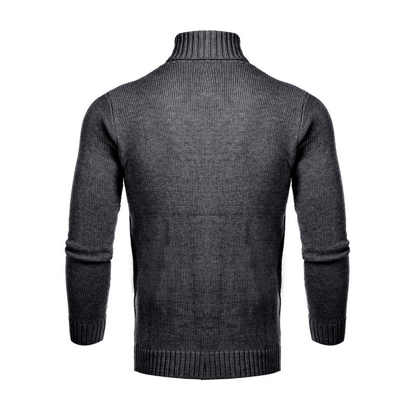Autumn Winter Men's Warm Sweater Long Sleeve Turtleneck Sweater Retro Knitted Sweater Pullover Sweater