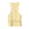 TRAFZA Women Fashion Suit Yellow V-Neck Sleeveless Belt Sngle Breasted Tops+High Waist Pocket Belt Long Skirts Female Summer Set
