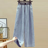 2025 Summer New Stitched Chiffon Shirt Female Set Elegant Women's Jeans Casual Blouse Two Piece Set Ladies Tracksuits