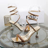 Luxus-Fashion-Sandalen 2024 Sommer Neue Strass Fee offene Zehen Ring-Fuß-Riemen Römersandalen mit hohem Absatz Damenschuhe Bankett
