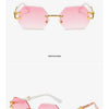 Hexagon Rimless Sunglasses Square Women Retro Men Sun Glasses Brand Designer Eyewear UV400 Shades Oculos Female Gafas