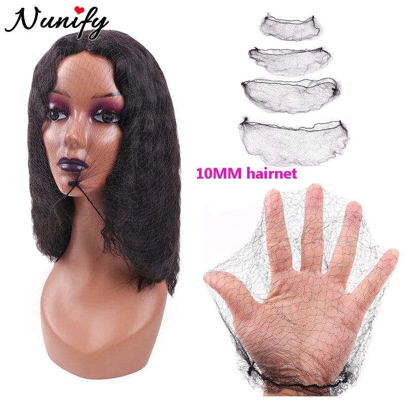 10Mm Invisible Hair Nets For Women Bun 100Pcs Elastic Edge Mesh Wig Net Cap For Hair Styling 24Inch 30Inch 36Inch 40Inch 46Inch