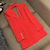 TWOTWINSTYLE Solider Blazer mit Aushöhlungen für Damen, Schalkragen, Langarm-Tunika, gespleißter Knopf, Temperament-Blazer Weiblich KJA501707