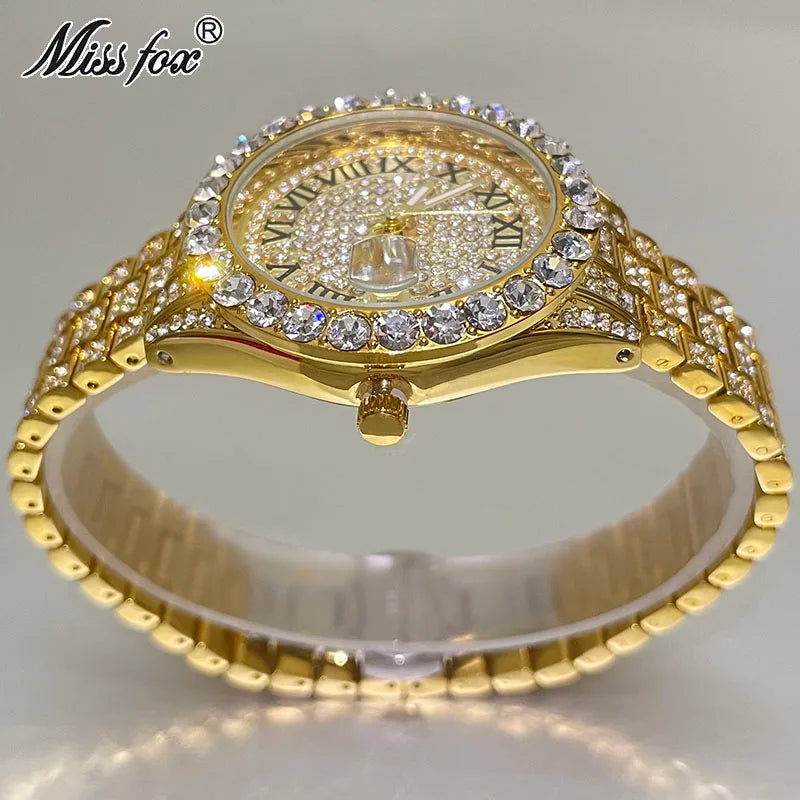 MISSFOX Pink Damen Armbanduhren Luxus Klein Zifferblatt Elegant Quarz Uhr Für Damen Icy Look Party Schmuck Mini Babe So Süß Armbanduhr