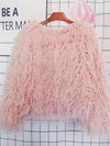 2023 Women Faux Fur Coat Autumn Winter High Quality Fluffy Short Coat Faux Fur Jacket