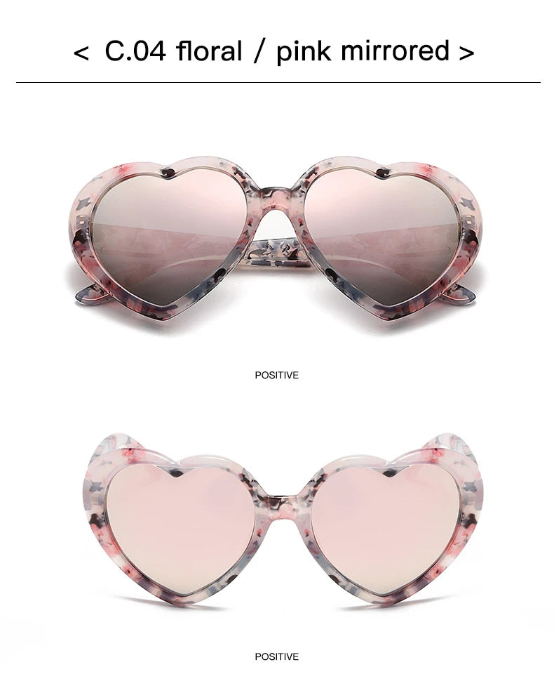 Neue herzförmige polarisierte Sonnenbrille für Damen, modisch, süß, Retro, Vintage, Verlaufs-Sonnenbrille, UV400-Schutz, Unisex-Brille