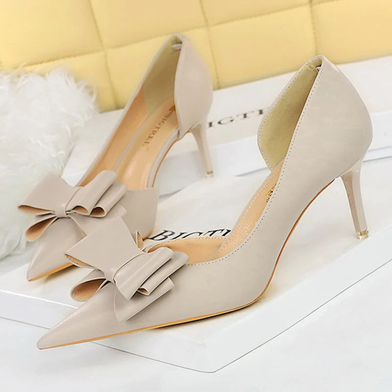 BIGTREE Shoes Bow-knot Woman Pumps Stiletto 10.5 Cm Women Basic Pump Pointed Toe Classic Pumps Sexy High Heels Women Shoes 2026