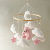 Baby-Kinderbett-Mobile-Rassel-Spielzeug 0-12 Monate Säugling Weicher Filz Teddy Samt Rosa Bär Bettglocke Hängendes Spielzeug Halterung Babybett Mädchen Spielzeug