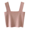 2026 Summer Women Sexy Sleeveless Tops Fashion Short Square Collar Tank Tops 6 Colors Knitted