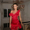Zavana Attractive Flower Appliques Short Homecoming Dress Off the Shoulder Satin Cocktail Party Vestidos De Fiesta Customized