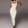 Kliou Trägerloser rückenfreier sexy Bodycon-Midikleid Neu Damen High Waist gestreifte Kleider Eleganz Mode Partykleidung