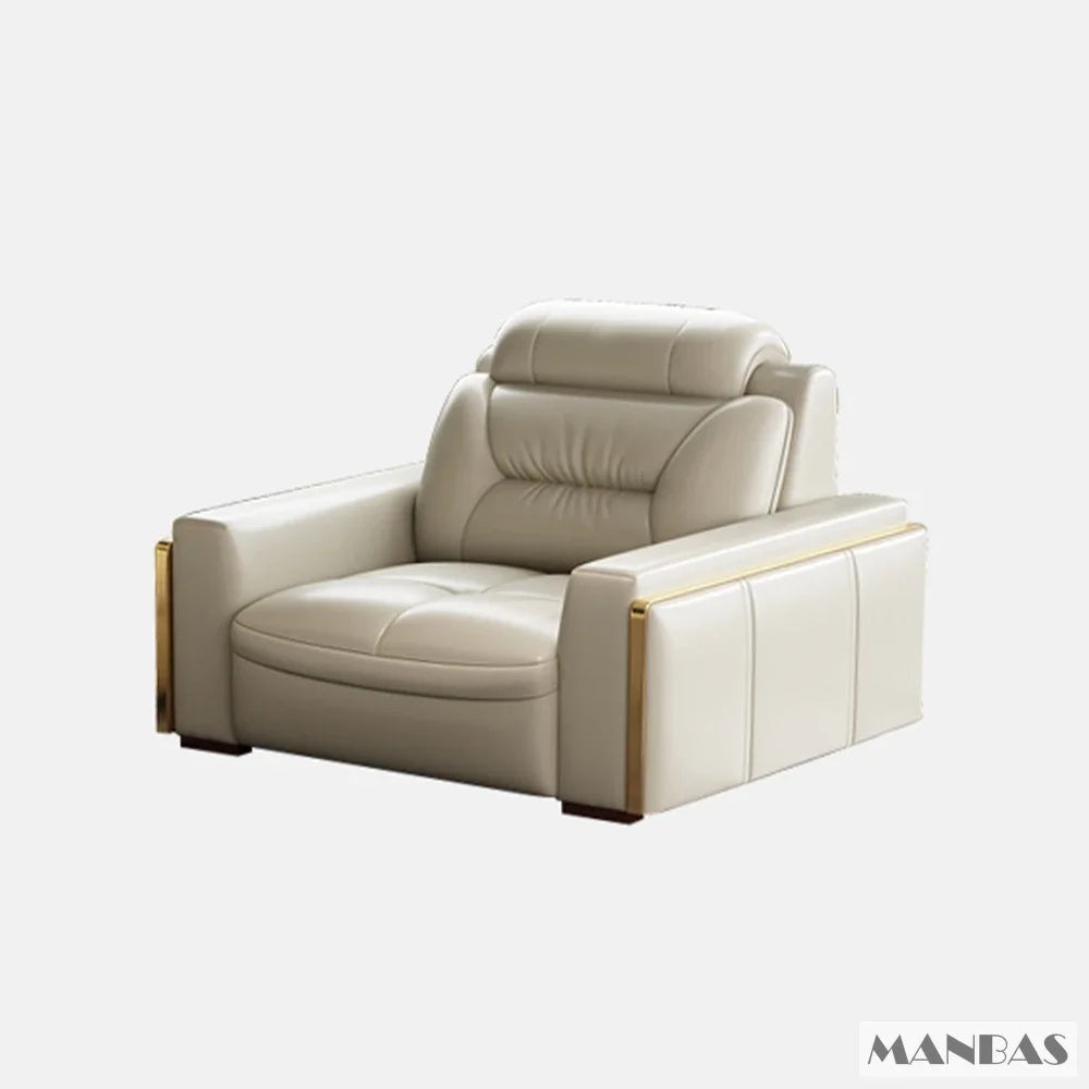 Premium italienische Echtleder-Ecksofas Sofagarnituren mit USB und Bluetooth Lautsprecher – MANBAS Wohnzimmermöbel