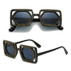 Quadratische Luxus Diamanten Sonnenbrille Damen Punk Mode Strass Sonnenbrille Weiblich Glänzend Sexy Gelbe Linse Brille Schatten Handgemacht