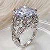 Huitan Creative Hollow Design Gorgeous Cubic Zirconia Rings for Women Rose Gold Color/Silver Color Wedding Party Trendy Jewelry