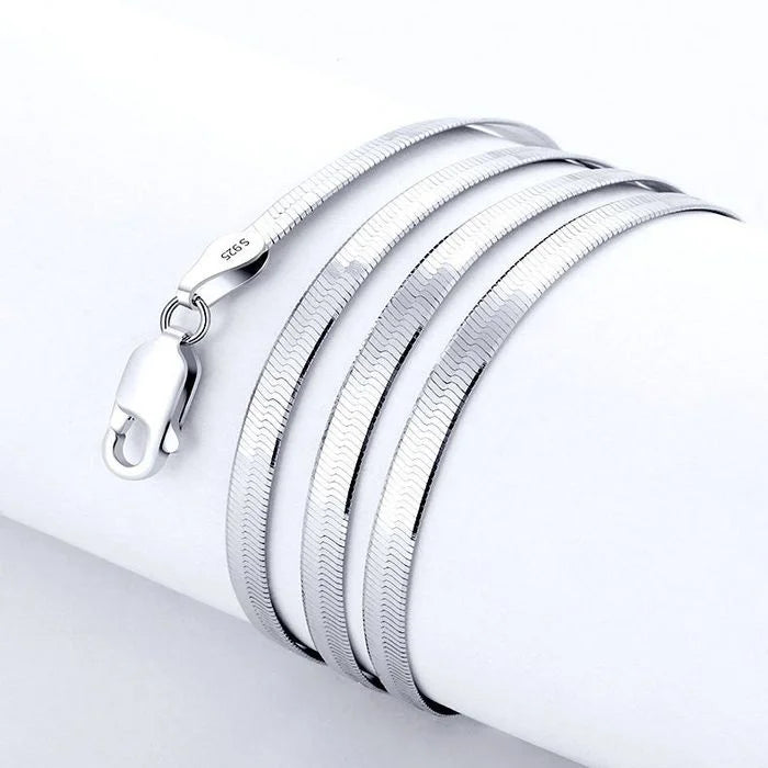 925 Sterling Silber feine 4MM Kettengliederhalskette für Damen und Herren Luxus Hochzeit Party Schmuck Festtagsgeschenke