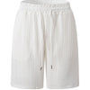 New style summer men's striped casual shirt comfortable loose stand collar short sleeve shorts beach suit fashion trend pullover