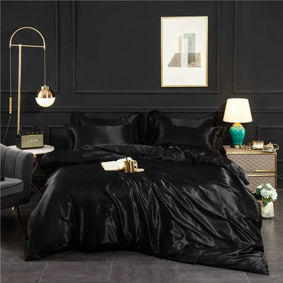 Luxuriöses Bettwäsche-Set aus 100 % Seide mit Bettbezug-Set für Doppel-, King- und Queensize-Betten, 4-teiliges Bettwäsche-Kit