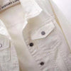 2024 New Women Spring Autumn Denim Jacket Tops Pink Color Solid Short Multicolor Feminino Three Quarter Sleeve Jean Jacket