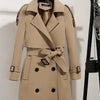Women Long Trench Coat Fashion Windproof Coat Double Breasted Trench Coats Green Belt Windbreaker Spring Autumn Female Outerwear