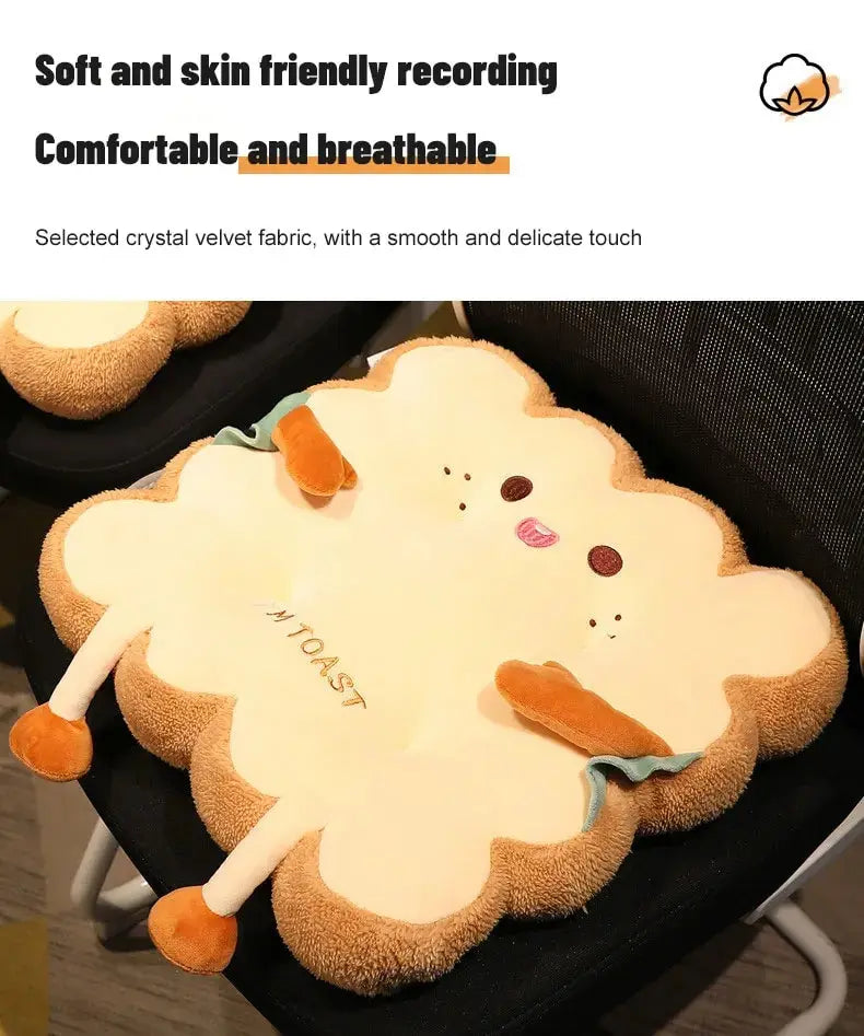 1 Stück Simulation Brot Toast Kissen Gefüllt Memory Foam Kissen Sofa Stuhl Dekor Sitzkissen Niedliche Studenten Stuhlauflage