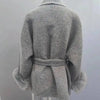 UCXQ Elegant OL Office Lady Overcoats Fur Patchwork Long Sleeve Woolen Coat Beautiful Women's Clothing Jacket Autumn 2025 Winter