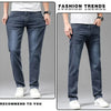 Sommer elastische Herrenjeans Mode Grau Bequeme Business Straight Stretch Baumwolle Casual Denim Hose Marke Männliche Dünne Hosen