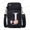Damen Kuriertasche Kleine Handtasche Umhängetasche Geldbörse für Handy Sakura 26 Alphabet-Druck Münzgeldbörse Damen Kartenhalter