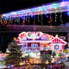 Weihnachtslichterketten Wasserfall Außendekoration 5M Abhänge 0,4-0,6m Led Lichtervorhang Lichterketten Partygarten Traufendekoration