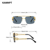 KAMMPT Vintage Rimless Sunglasses Men Women Fashion Oversized Square Shades Eyewear New Double Bridge Gradient UV400 Sun Glasses