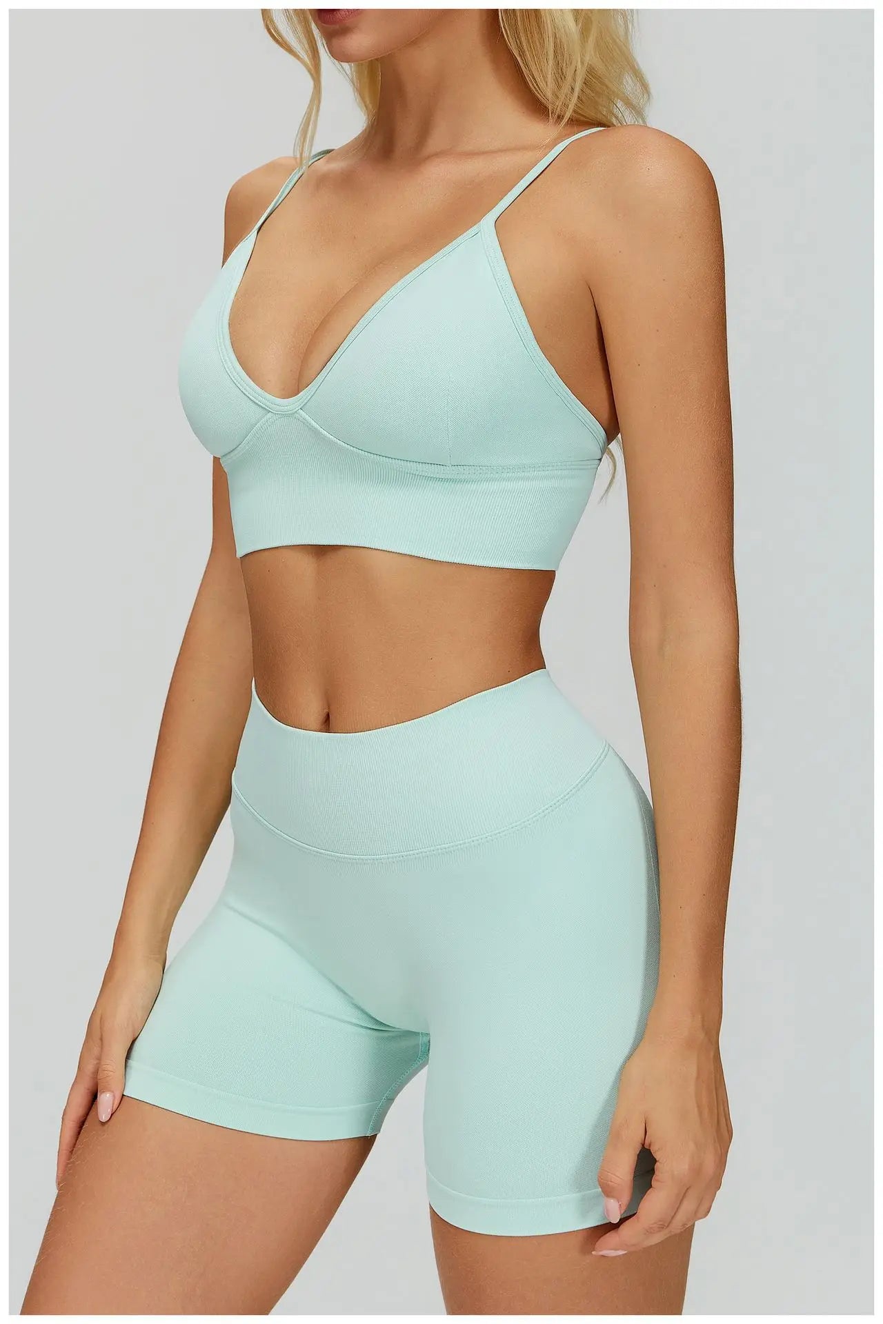 SWELTERING 2/3PCS Seamless Yoga Set Gym Clothes Sportswear Fitness Suits Women Workout Bra Crop Top Long Sleeve Sports Suits