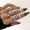 50pc/Lot Jewelry Factory In Stock Finger Rings Women Gold Antique Silver Plate Enamel Opal Crystal Snake Jewelry Party Bar Girl