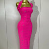 2025 Luxury Shining Diamonds Pearls Sleeveless Bodycon Bandage Long Dress Women Celebrate Evening Party Elegant Birthday Gowns