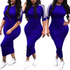 European and American women's fashion white stripe dress