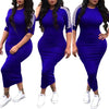 European and American women's fashion white stripe dress