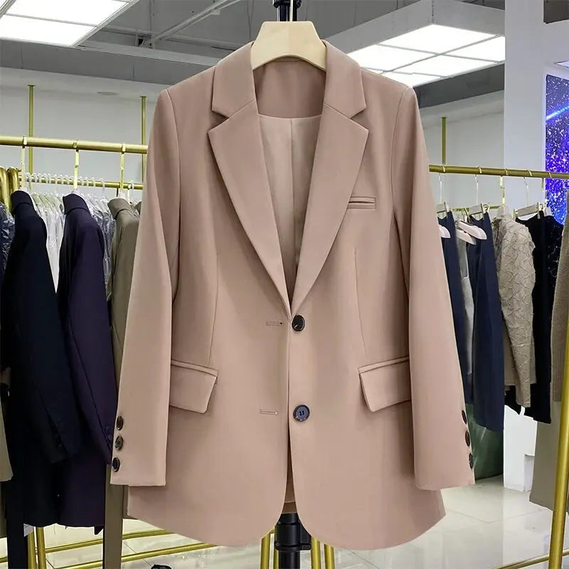 Candy Color Blazer Women Clothing Trends Long Sleeves Blazers Chic Office Ladies Jackets Luxury High-end Coat Vestido Outerwear