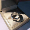 Huitan Micro Paved 5 Lines CZ Ring for Women Bling Bling Fashion Luxury Female Ring Party Engagement Wedding Bands Jewelry Hot