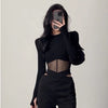 Summer Women T Shirt Girls T-Shirt Woman Clothes Long Sleeve Tops Spring Black Slim Tshirt Female Crop Top Tee Sexy Skinny Y2k