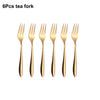6/16/20/24Pcs Gold Tableware Stainless Steel 304 Cutlery Set Western Dinner Set Mirror Knife Fork Spoon Smooth Handle Flatware