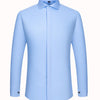 Men's French cufflink shirt with long sleeves slim fit concealed buttons solid color high end wedding dress formal men's